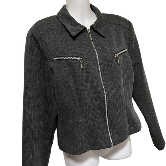 Vintage 90s Star C.C.C. Gray Zip Jacket - Picture 3 of 8